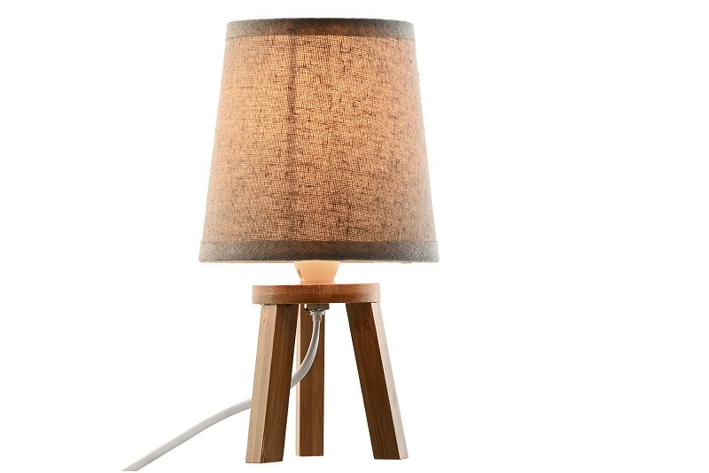 LAMPARA SOBREMESA BAMBU 13X13X24 TRIPODE BEIGE